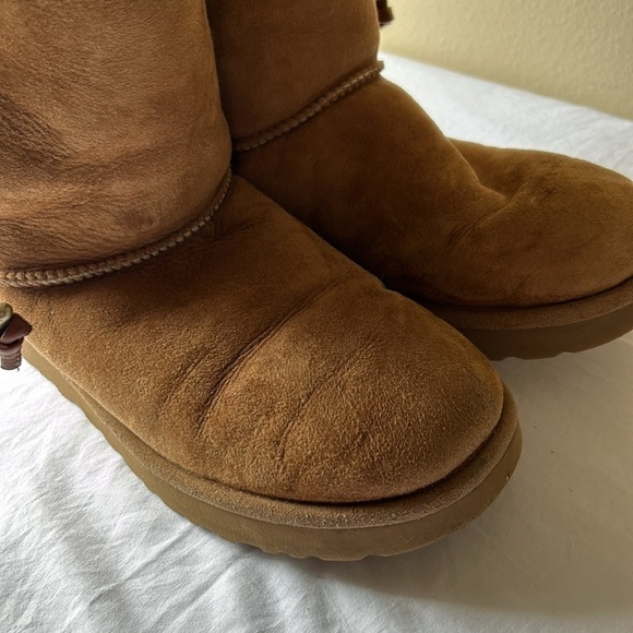 Ugg Australia MAIA leather drawstring metal beads suede boot Size 10 - Picture 9 of 14